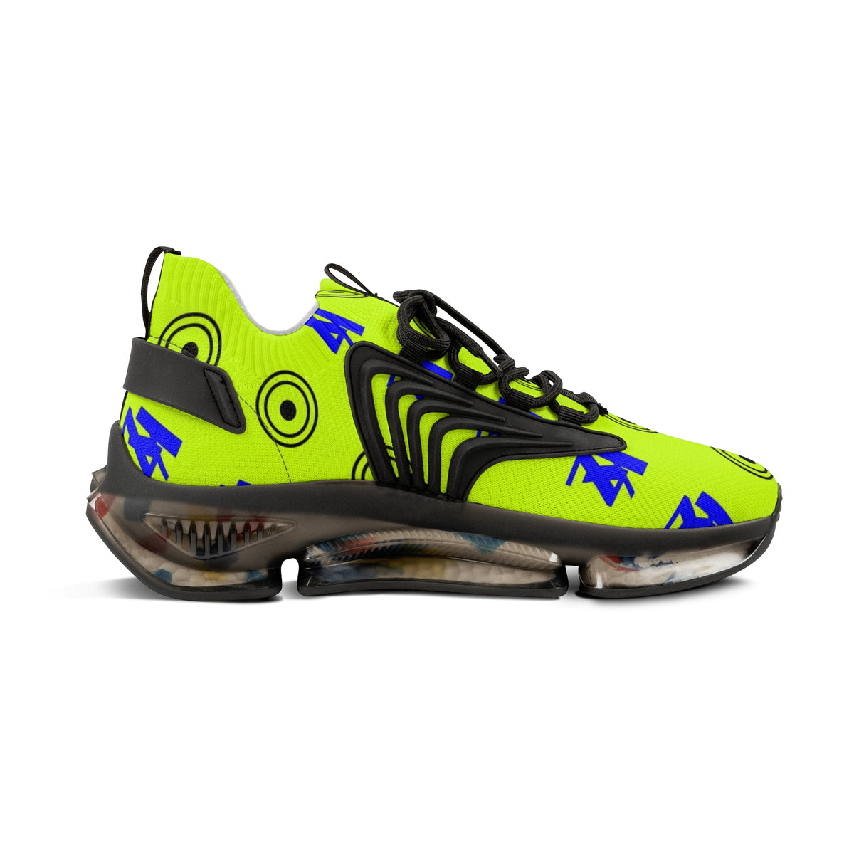 Kz Neon Green BluePrint Men's Mesh Sneakers