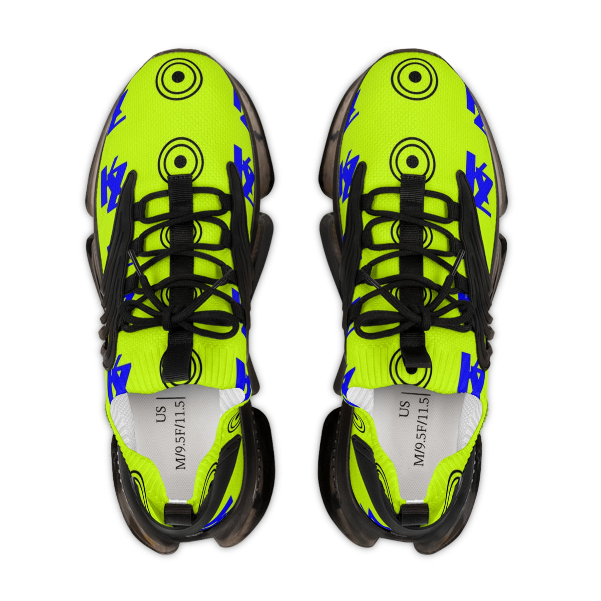 Kz Neon Green BluePrint Men's Mesh Sneakers