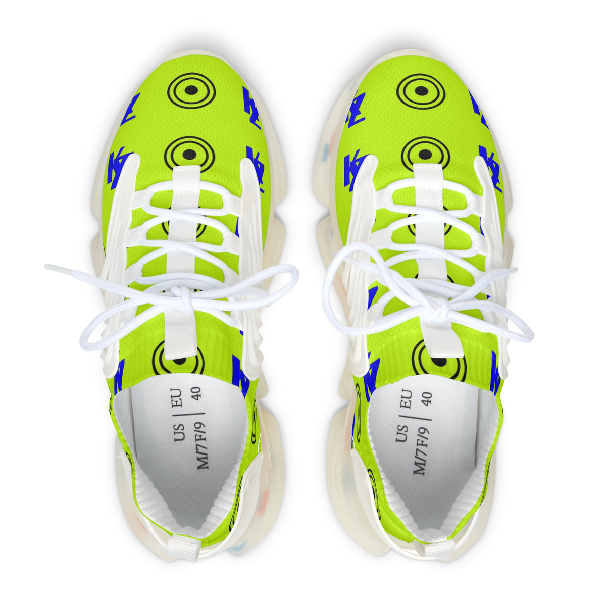 Kz Neon Green BluePrint Women's Mesh Sneakers