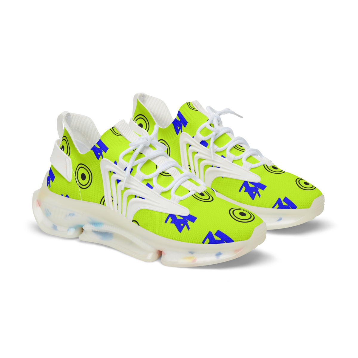 Kz Neon Green BluePrint Men's Mesh Sneakers