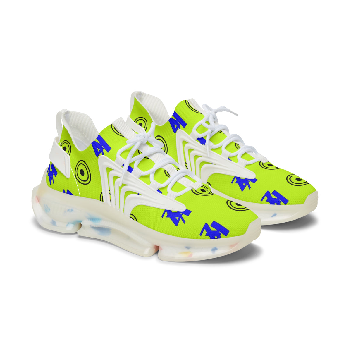 Kz Neon Green BluePrint Women's Mesh Sneakers