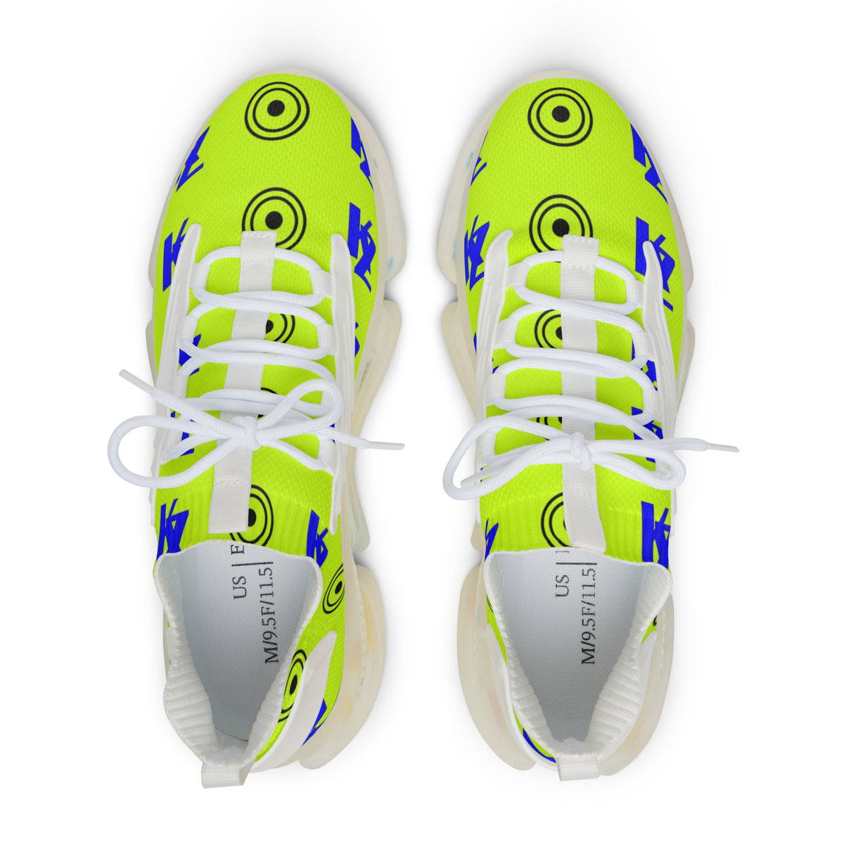 Kz Neon Green BluePrint Men's Mesh Sneakers
